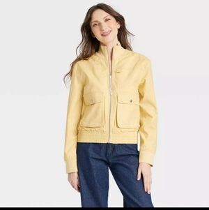 Universal Thread Yellow Cargo Bomber Jacket XXL